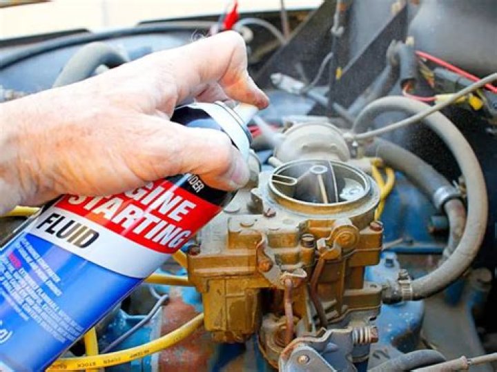 What do you spray into a carburetor?